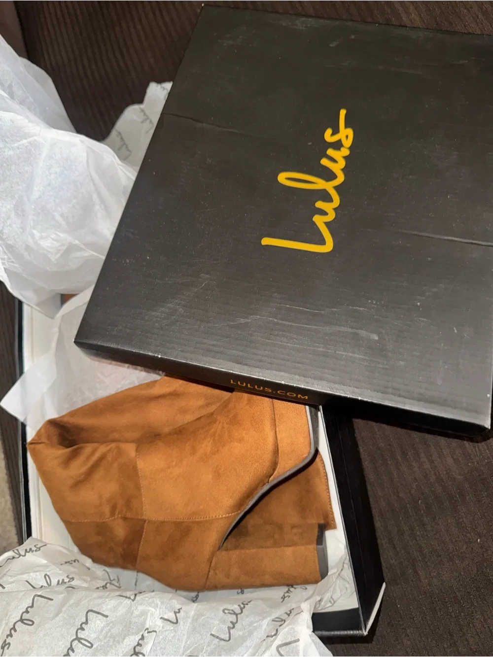Lulu's Chestnut Brown Over-the-Knee Platform Block Heel Boots